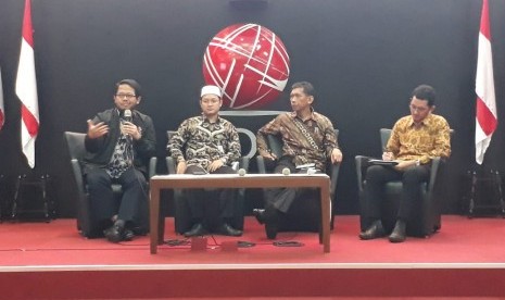 Talkshow Ramadhan dengan tema 'Bangkit Pasar Modal Syariah Melalui Zakat dan Donasi Saham' di BEI, Jakarta Selatan, Senin, (6/5).