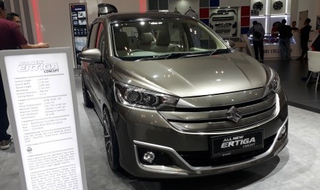 Tampak All New Ertiga Konsep yang dipamerkan dalam Gaikindo Indonesia International Auto Show, Kamis (25/7) 