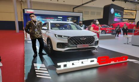 Tampak Chery Tigo 8 Pro yang dipamerkan di Gaikindo Indonesia International Auto Show