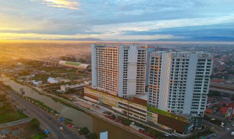 Tampak maket LRT City yang dibangun dengan konsep TOD