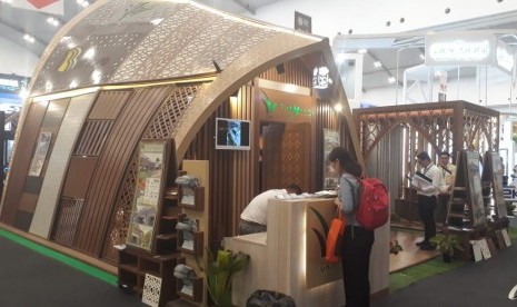 Tampak suasana pameran indobuildtech 2019  di ICE BSD. 