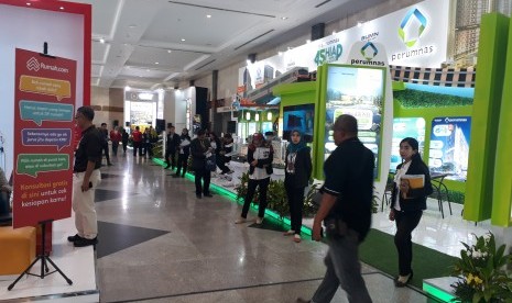 Tampak suasana properti Indonesia International Property Expo (IIPE) 2019 di Jakarta Convention Centre  