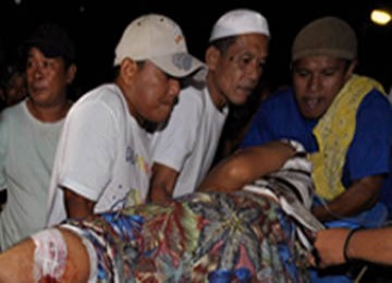 Tampak salah satu korban akibat granat di sebuah masjid di Filipina Selatan