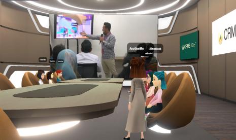 Tampilan Metaverse Office dari CRMS yang dihadirkan metaNesia PT Telkom