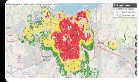 Tampilan portal WebGIS karya ahli dan peneliti Universitas Indonesia.