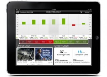 Tampilan Thomson Reuters Marketboard di iPad