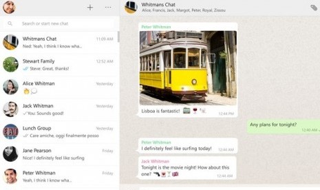 Tampilan WhatsApp di Mac