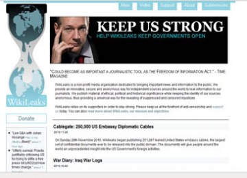 Tampilan Wikileaks di alamat terbaru yang hanya menayangkan no IP 213.215.145.96