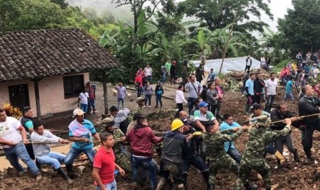 Tanah longsor di Provinsi Cauca, Kolombia.