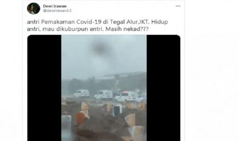 Tangkapan layar antrean pemakaman di TPU Tegal Alur