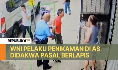 Tangkapan layar dari cctv saat polisi melakukan penangkapan terhadap pelaku yang diduga melakukan penikaman kepada WNI di Amerika Serikat.