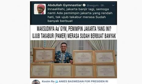 Tangkapan layar hoaks aa gym (Facebook)k