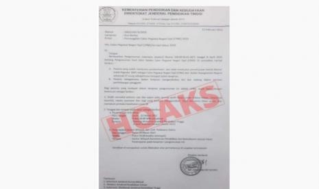 Tangkapan layar hoaks surat panggilan CPNS Kemendikbud. (Facebook)