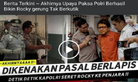 Tangkapan layar hoaks yang menyatakan Kapolri seret Rocky Gerung ke penjara (Twitter)