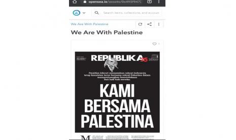 Tangkapan layar lelang cover digital Republika edisi 8 Desember 2017 di platform Opensea, Ahad (16/5).