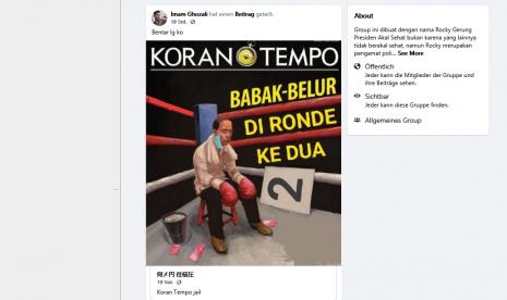 Tangkapan layar sampul Koran Tempo yang dimanipulasi.