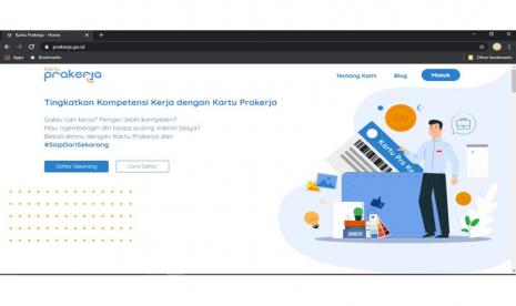 Tangkapan layar situs Kartu Prakerja yang sudah mulai bisa diakses masyarakat. Masa pendaftaran gelombang pertama Kartu Prakerja dilakukan sejak Sabtu (11/4) malam hingga Kamis (15/4) sore.