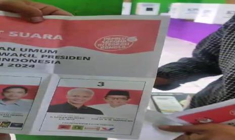 Tangkapan layar surat suara Pilpres yang sudah tercoblos di Garut