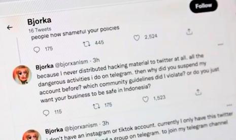 tangkapan Layar Twiter Bjorka