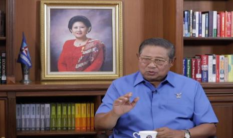 Tangkapan layar video Ketua Majelis Tinggi Partai Demokrat, Susilo Bambang Yudhoyono (SBY) menanggapi adanya gerakan pengambilalihan kepemimpinan Partai Demokrat.