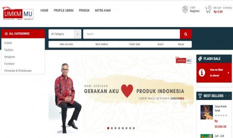 Tanpilan platform lokapasar UMKM-MU yang diinisiasi OJK. Otoritas Jasa Keuangan (OJK) merilis platform marketplace digital UMKM-MU untuk membantu UMKM memasarkan produknya secara daring.