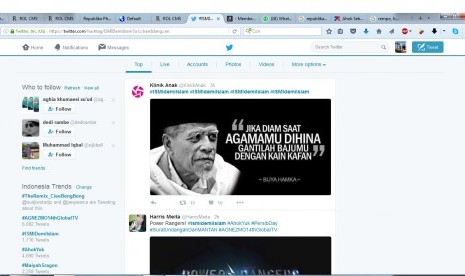 Tashtag #ISMIDemiIslam dan #AhokYuk jadi trending topic di Twitter