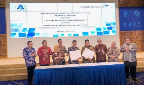 Taspen-Garuda sinergi jasa layanan penerbangan