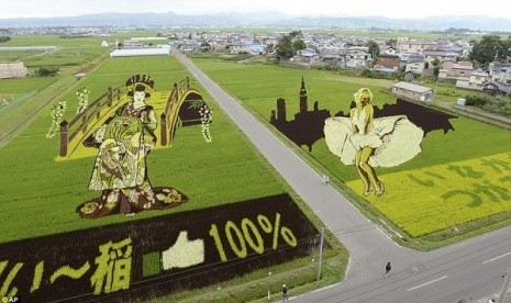 Teknik Melukis sawah di Jepang