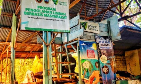 Tempat pengolahan limbah sampah dari Rumah Hijau yang didukung Dompet Dhuafa di Pulau Pramuka, Kepulauan Seribu, Jakarta.