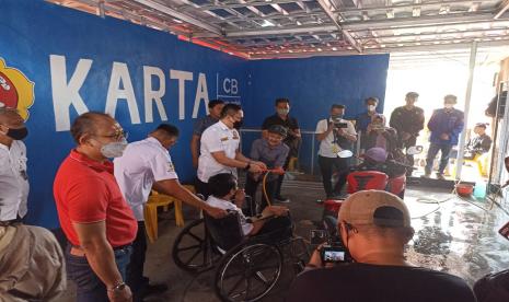 Tempat usaha cuci motor milik penyandang disabilitas Riki Heriawan (24 tahun).