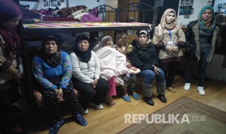 Tenaga kerja wanita di Shelter KBRI Amman.