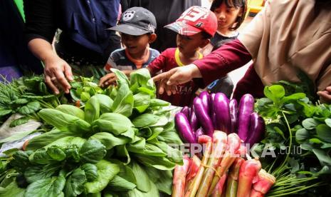 Tenaga pelaksana gizi desa mengenalkan jenis sayuran dan buah bergizi (ilustrasi). Bank Dunia menyebutkan, tantangan ketahanan pangan Indonesia akan berhubungan dengan peningkatan keterjangkauan dan ketahanan gizi.