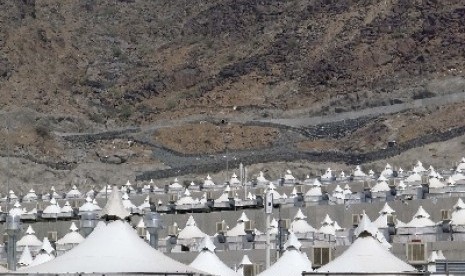 Tenda jamaah haji di Mina, Arab Saudi.