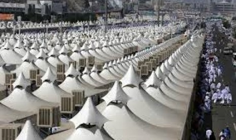 Tenda jamaah haji di Padang Arafah, Makkah.