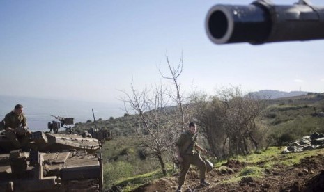 Tentara Israel di dekat perbatasan Israel-Lebanon.