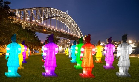 Tentara Terracota yang menjadi salah satu andalan dalam Festival Tahun Baru Imlek di Sydney tahun ini. 