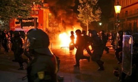 Terjadi bentrokan jelang KTT G20 di Hamburg Jerman, Kamis (6/7).