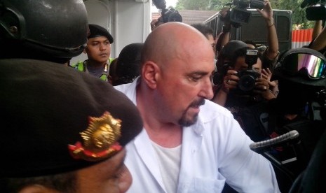 Terpidana mati asal Prancis, Sergei Atlaoui saat sidang Peninjauan Kembali (PK) di PN Tangerang, Rabu (11/3)