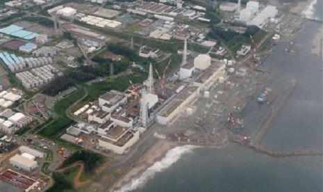 The aerial photo on August 20, 2013, shows the Fukushima Dai-ichi nuclear plant at Okuma in Fukushima prefecture, northern Japan. 