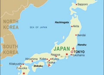 The ferry sinks 1,000 kilometres south of Tokyo. (map)