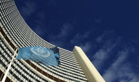 The flag of the International Atomic Energy Agency (IAEA) flies in front of its headquarters during a board of governors meeting in Vienna November 28, 2013. (File photo)