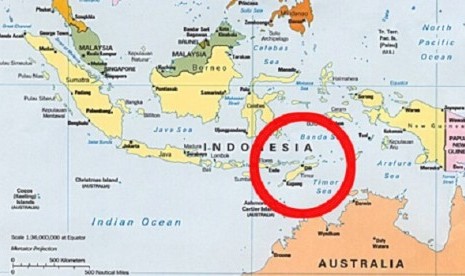 Map of East Timor (in red circle)