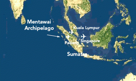 The map of Mentawai   