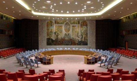 The meeting room of UN Security Council at UN headquarters in New York, US. (Illustration)