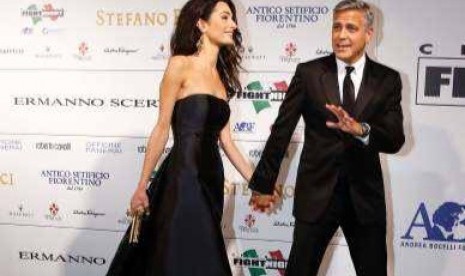 The news on George Clooney (left) and Amal Alamuddin appears on Entertainment section on preview.msn.com (illustration)