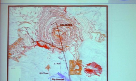 The picture shows the location of the collapse facility of Freeport Indonesia, on Wednesday.