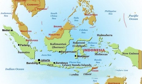 The 'controversial' Usman-Harun navy ship plans to guard eastern Indonesia, according to an official on Saturday. (Map of Indonesia)