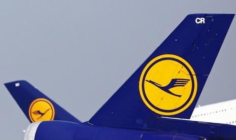 The tails of German air carrier Lufthansa aircraft are seen at Fraport airport in Frankfurt. (file photo)