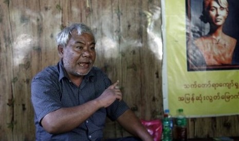 Thein Htay, in charge of clinic, talks during an interview at HIV/AIDS care center founded by Phyu Phyu Thin, a parliament member of Myanmar Opposition Leader Aung San Suu Kyi's National League for Democracy party, in outskirts of Yangon, Myanmar, Saturday