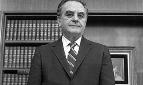 This Jan. 31, 1973 black-and-white file photo shows U.S. District Court Judge John Sirica in his office in Washington. (file photo)  